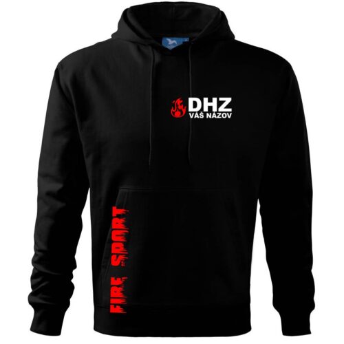 DHZ oheň (vlastný nápis) - Pánska mikina s kapucňou