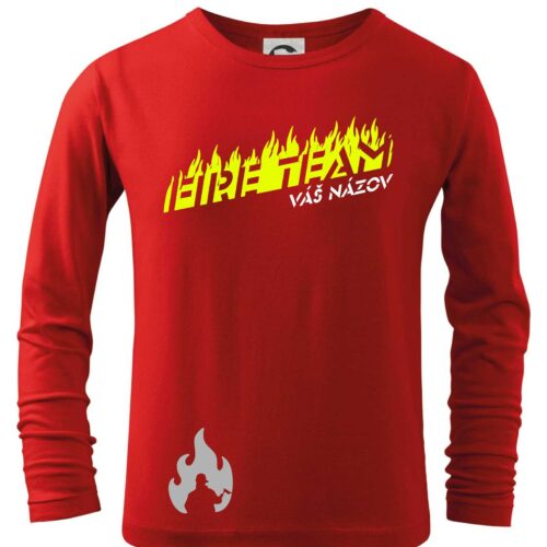 Fire team oheň (vlastný nápis) - Detské tričko s dlhým rukávom