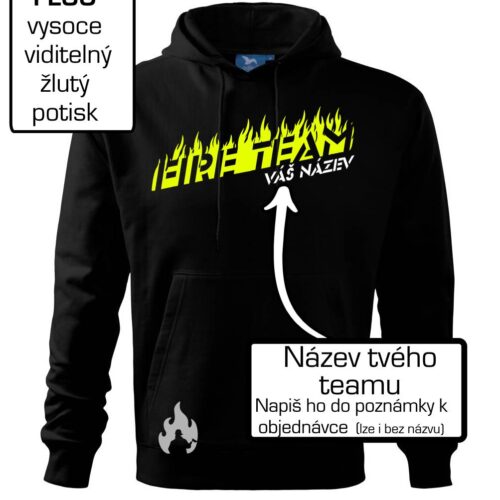 Fire team oheň (vlastný nápis) - Pánska mikina s kapucňou Cape