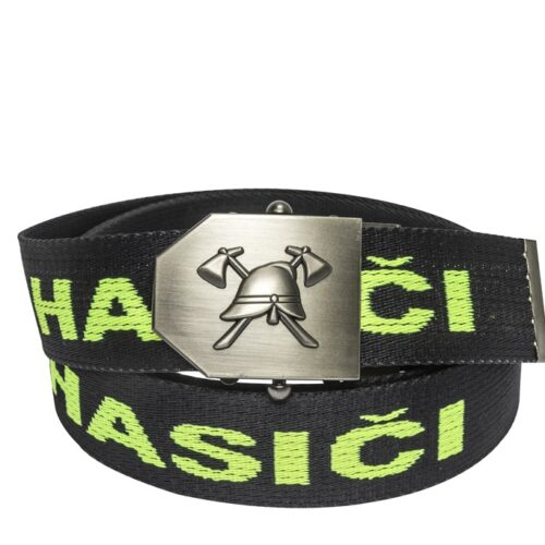Opasok HASIČI 3D - čierny + neónový nápis