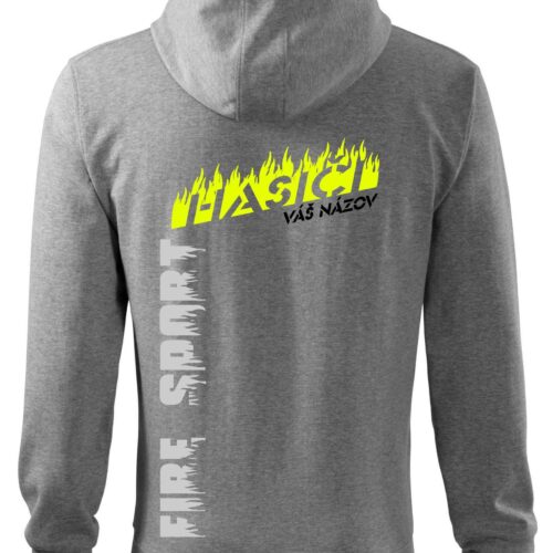 Hasiči oheň (vlastný nápis) - Pánska mikina s kapucňou na zips