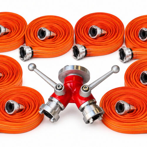 Sada zásahových hadíc D25 Titan X-Treme Orange spojky kované KW - 20m 8ks + Zadarmo rozdelovač C-DD